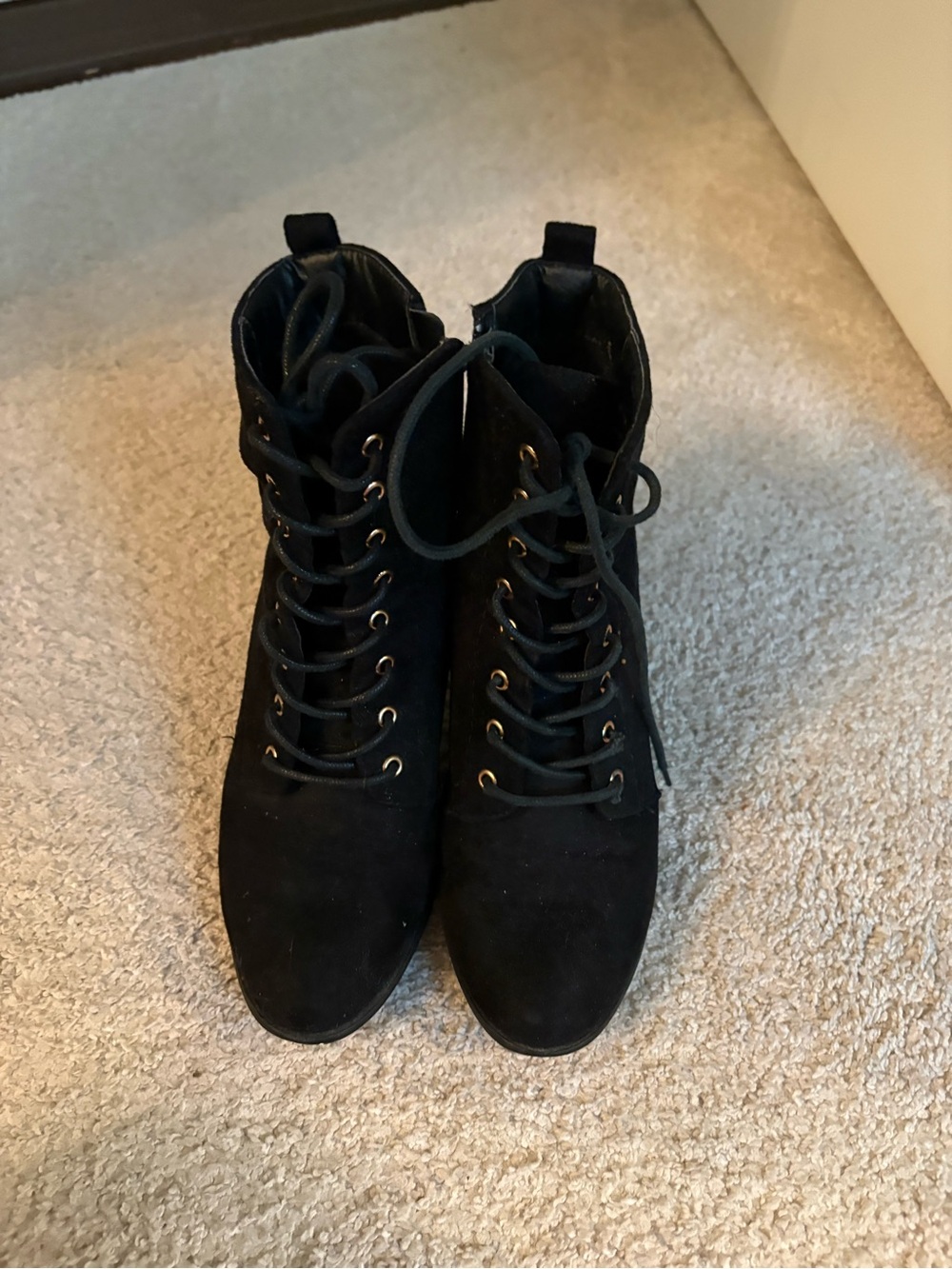 Women's Black Lace-Up Ankle Boots